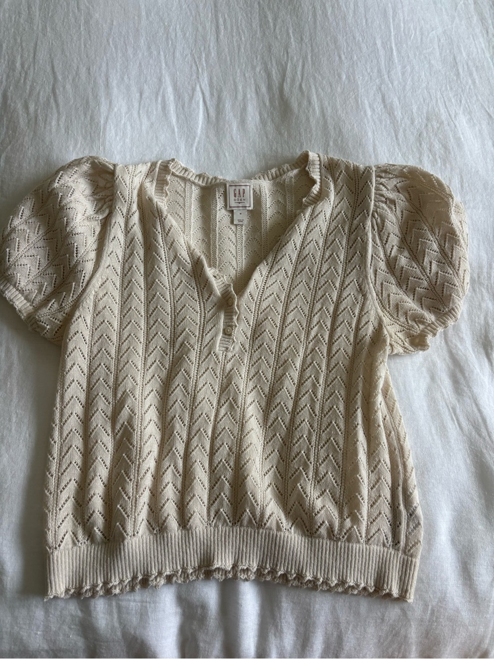 Gap x Doén Pointelle Knit Top, size Medium